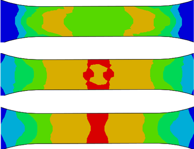 Mori-Tanaka damage-plasticity simulation contour results rotated 90 degrees counterclockwise